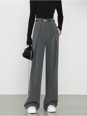Commense Plain Pockets Straight Pants - Medium